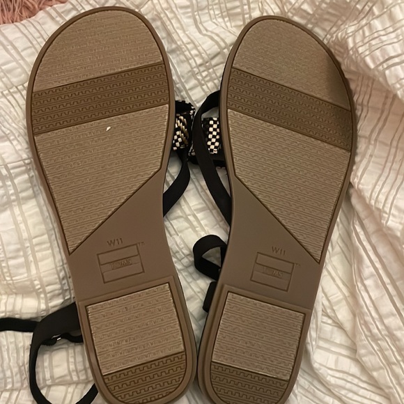 Toms Lexie Black Canvas/Geometric Woven Sandal. Size 11. NWOT🔹FIRM🔹 - Picture 6 of 13